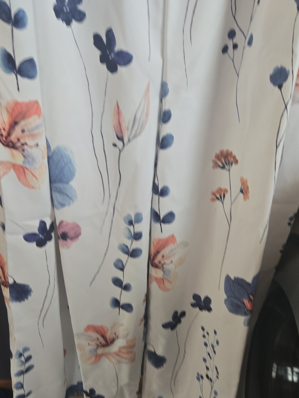 Floral White & Blue Romper with Peach Accents - Picture 4 of 4
